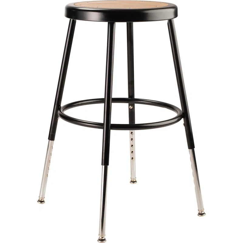 National Public Seating Adjustable Height Ergonomic Lab Stool with Footring (Set of 2)