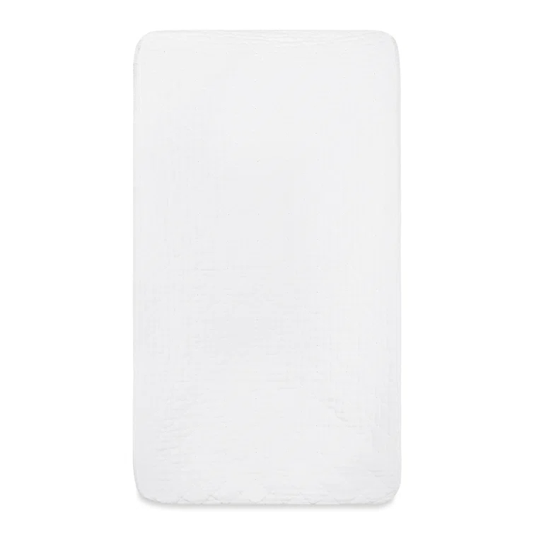 babyletto Plain White Quilted Muslin Changing Pad Cover