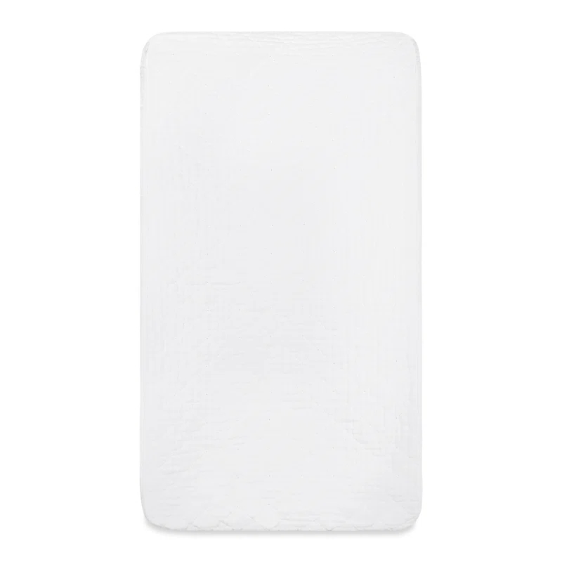 babyletto Plain White Quilted Muslin Changing Pad Cover