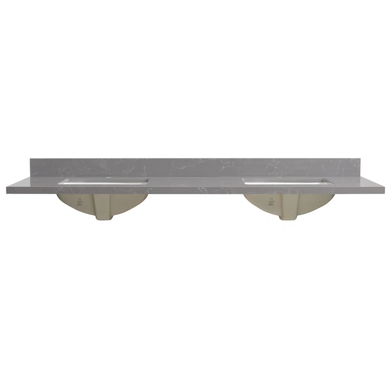 Vinnova Malaga 73'' Stone Double Bathroom Vanity Top with Sink