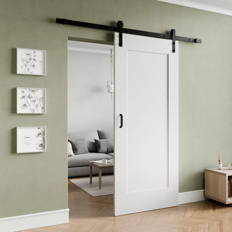 ANZZI ANZZI 1 Patio Wood Finish Barn Doors - Durable, Sleek Design, Easy Installation - Hardware Kit Included - Perfect For Indoor & Outdoor
