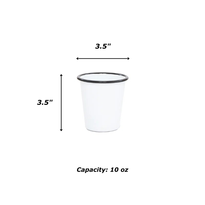 Crow Canyon Home Crow Canyon Enamelware Vintage 10 oz Short Tumblers (Set of 4)