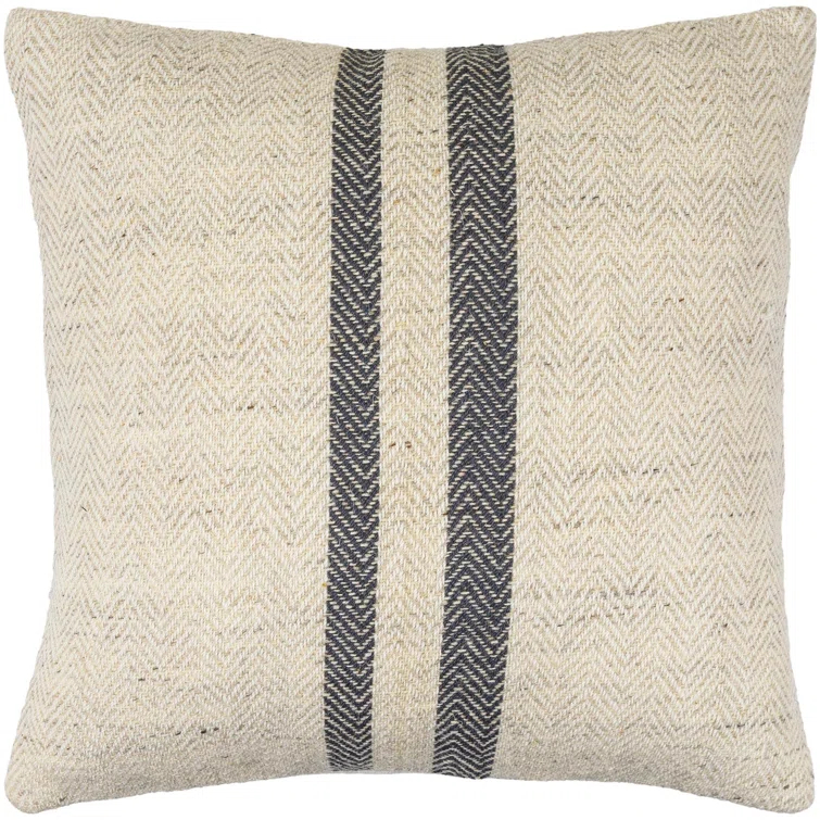 Becki Owens x Livabliss Becki Owens x Livabliss Brett Striped Wool Blend Reversible Throw Pillow