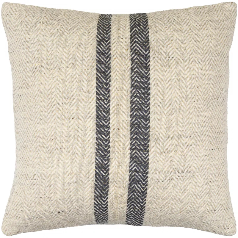 Becki Owens x Livabliss Becki Owens x Livabliss Brett Striped Wool Blend Reversible Throw Pillow