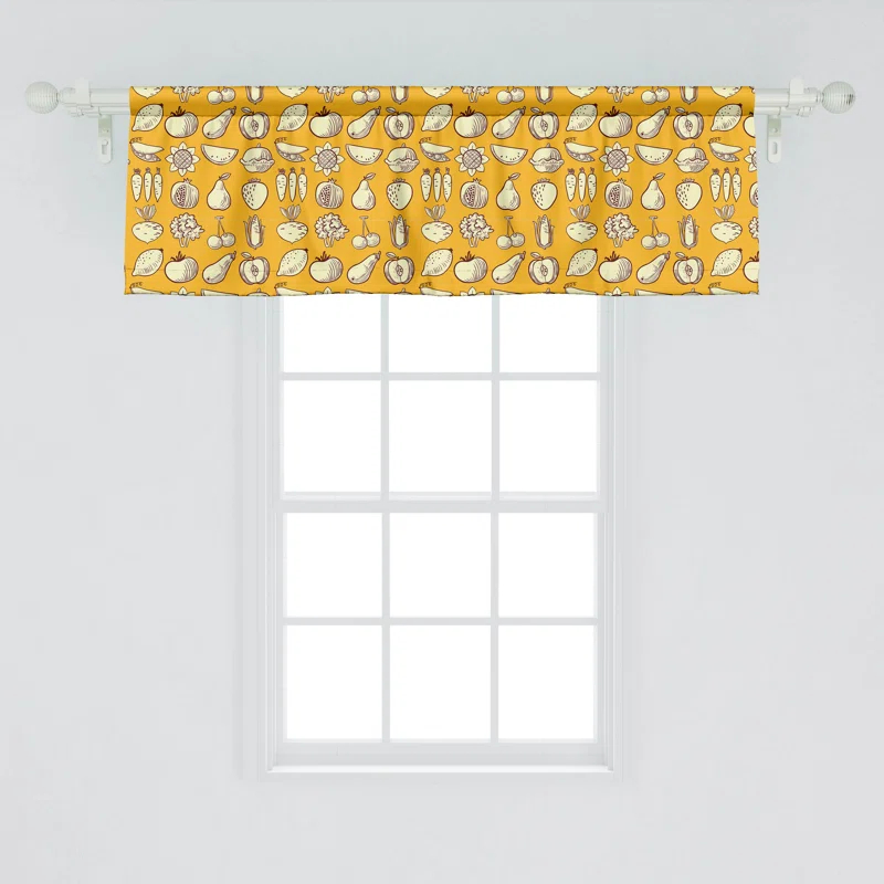 Ambesonne Ambesonne Food Valance Pack of 2 Fruits and Vegetables Pattern Pale Orange Pale Yellow