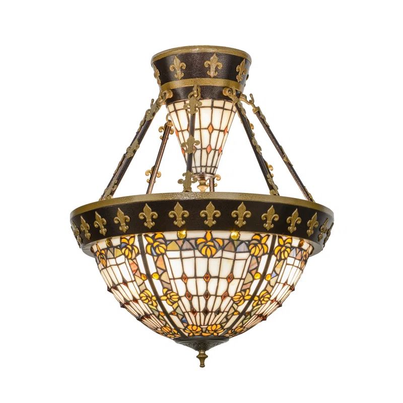 Meyda Lighting Glass Semi Flush Mount