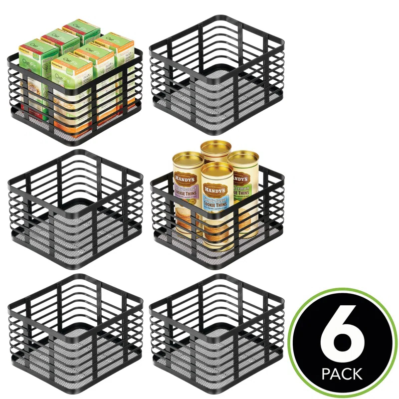 mDesign mDesign Small Metal Wire Organizer Basket for Kitchen