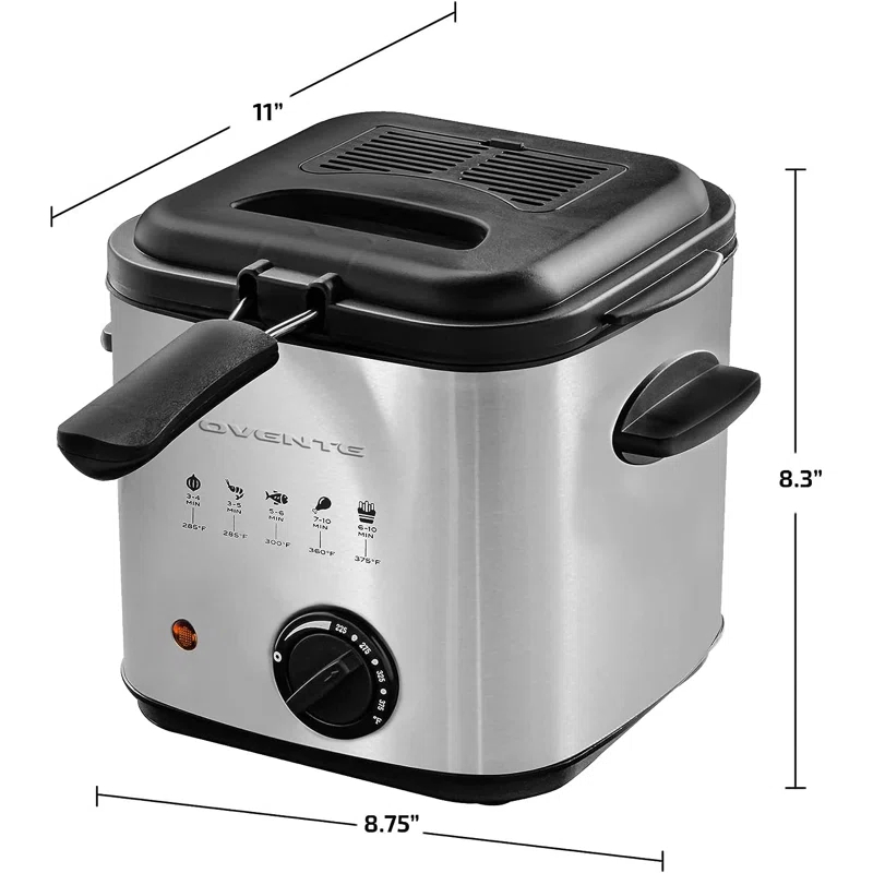 Ovente OVENTE 1.5 Liter Electric Deep Fryer with Frying Basket