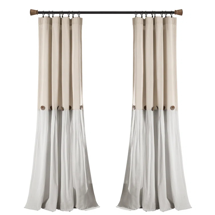 Lush Decor Beckham Semi Sheer Curtain Single Panel
