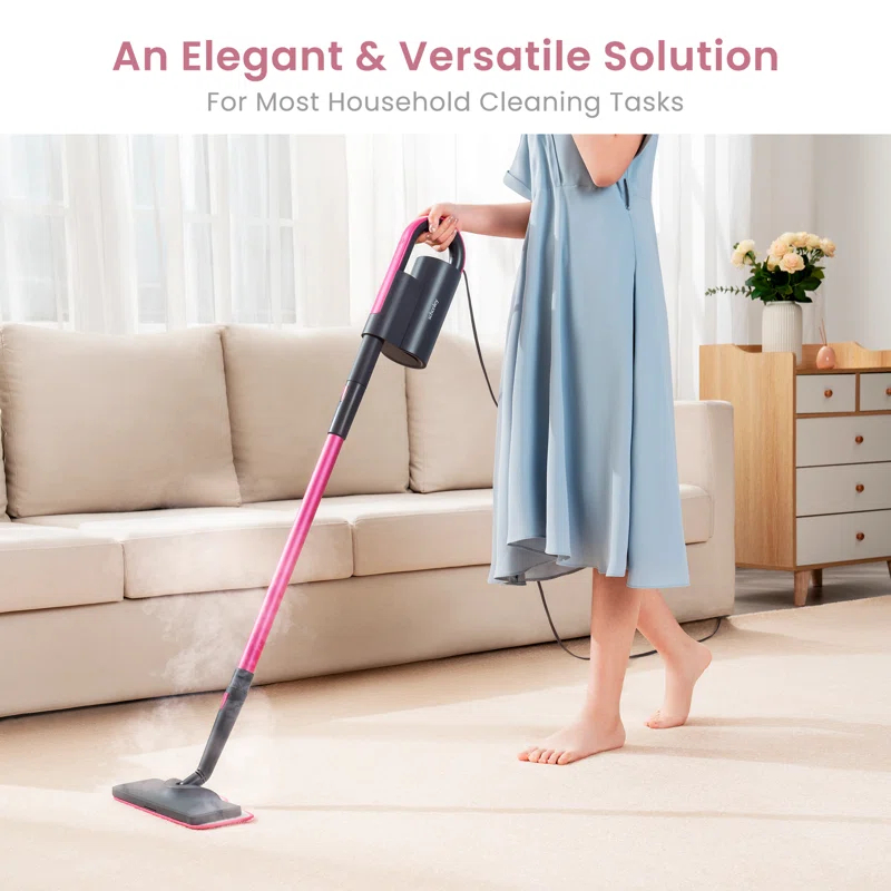 schenley SLFCSM064 Steam Mop and Detachable Handheld Steamer with 7-in-1 Accessories and Washable Microfiber Pads