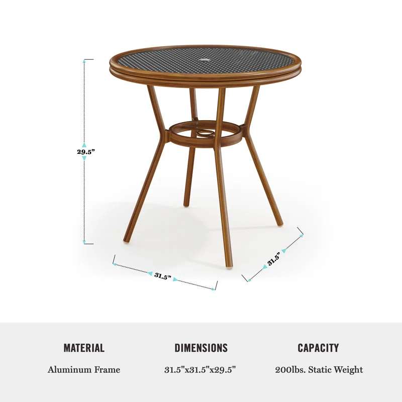 Martha Stewart Martha Stewart Lily Pond All Weather Woven Bistro Table And Chairs Set With Aluminum Frames