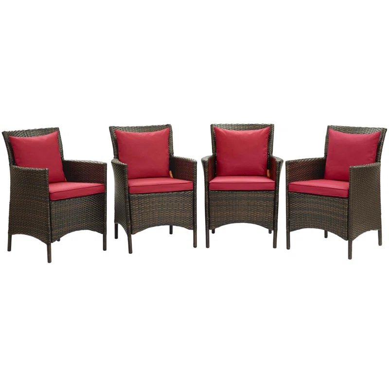 Modway Conduit Outdoor Patio Wicker Rattan Dining Armchair by Modway (Set of 4)