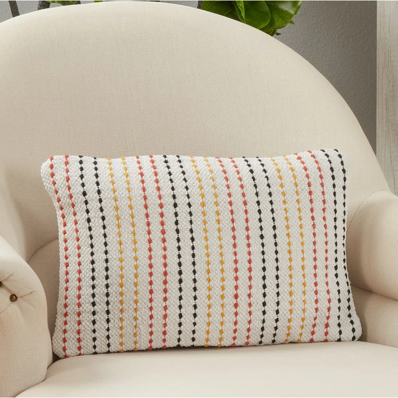 Saro Sunnyland Collection Striped Cotton Pillow Cover