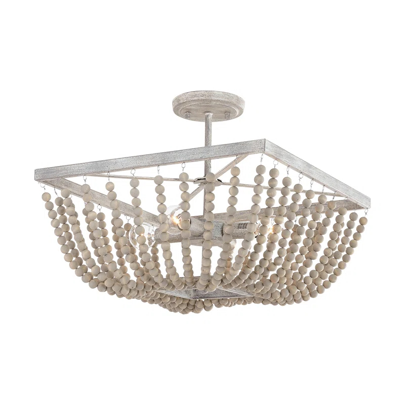 Bungalow Rose Arlott Wood Semi Flush Mount
