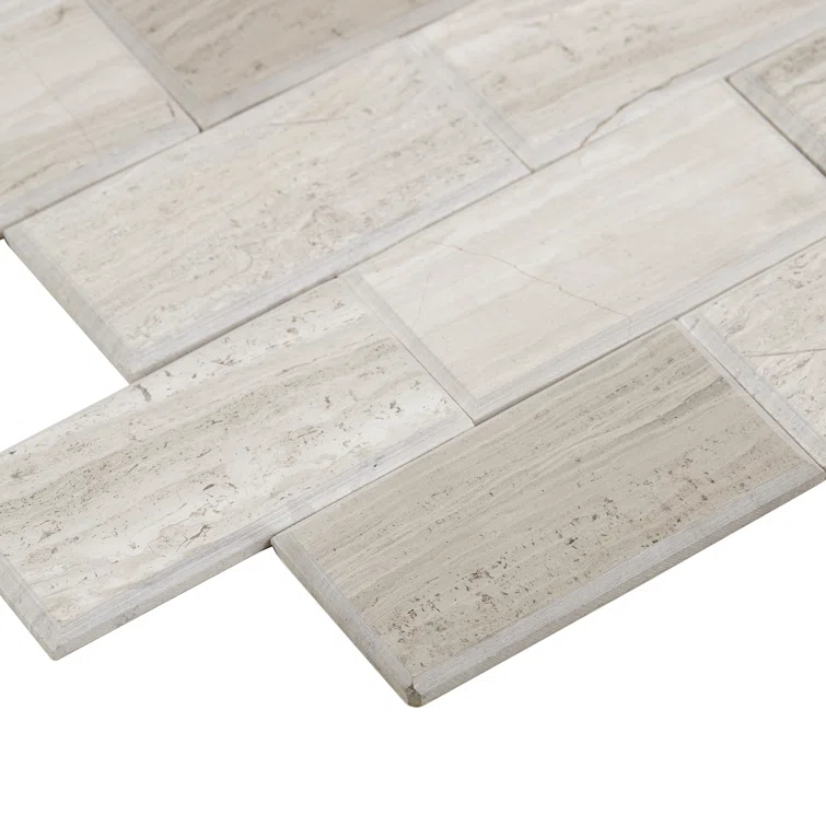 Daltile Simply Stick Mosaix 4'' W x 2'' L Natural Stone Peel and Stick Mosaic Tile