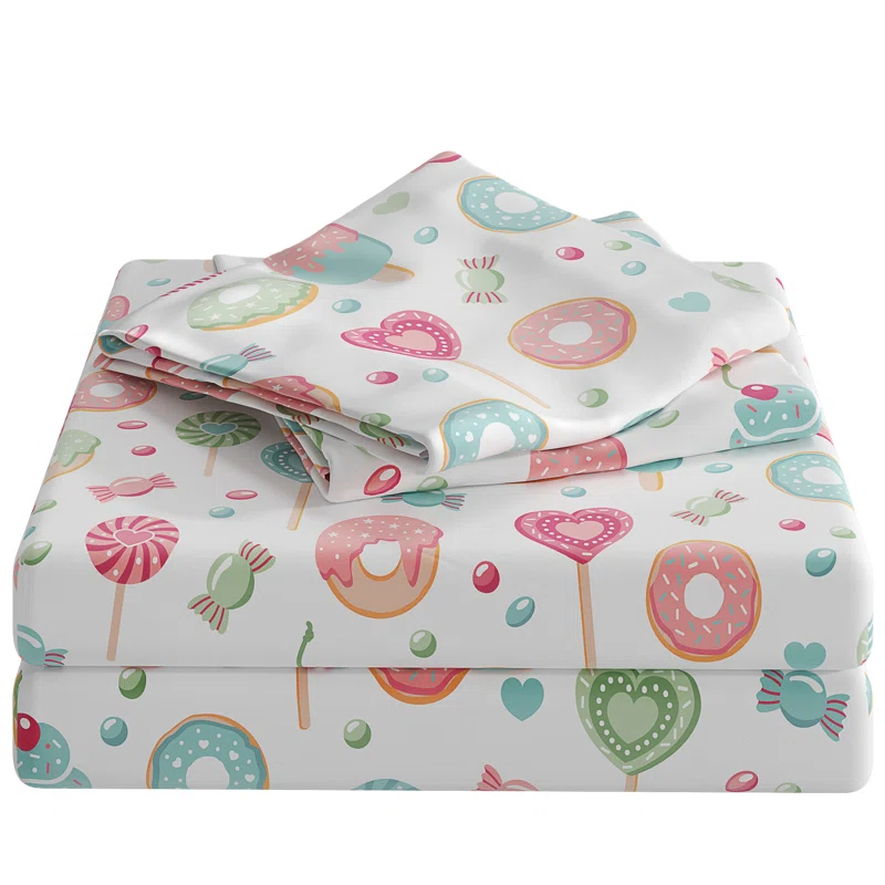 CGK Linens 4 Piece Kids Microfiber Sheet Set - Wrinkle Free - Cute, Cozy, Soft