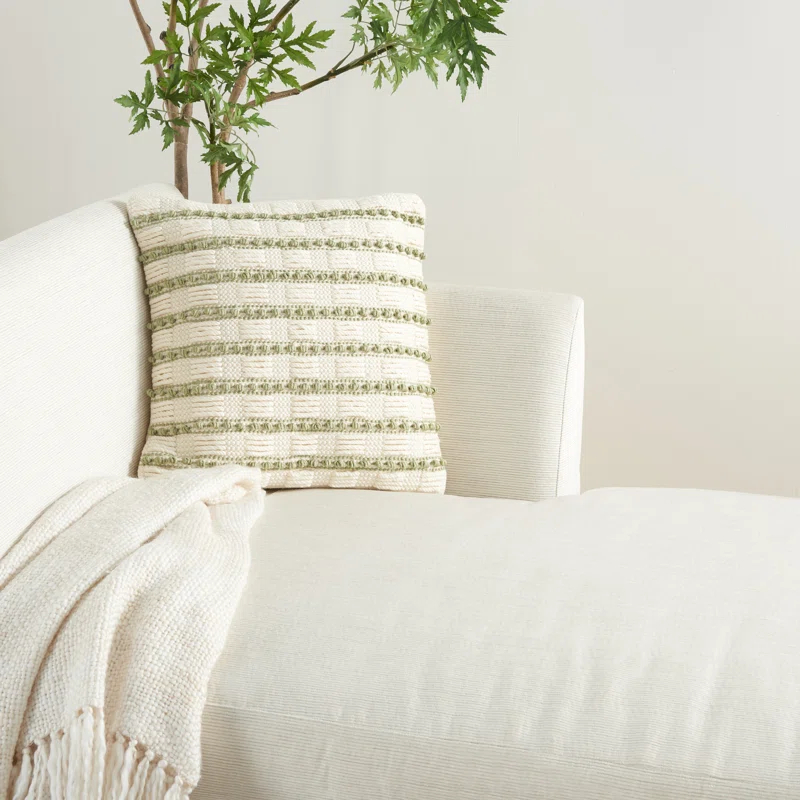Mina Victory Striped Cotton, Polyester Throw Pillow