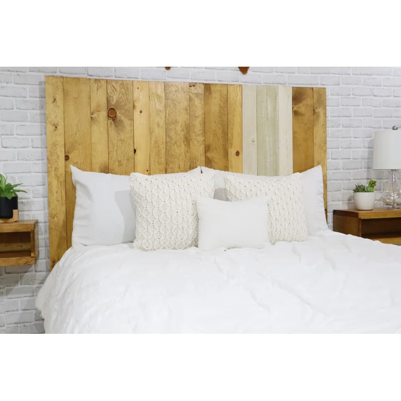 Loon Peak® Anaye Boho Euro Design Solid Wood Panel Headboard Floating Style - Wall Mount