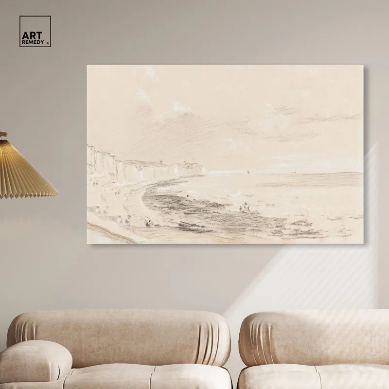 Art Remedy Sea Coast Scene 19th Century Canvas Coastal Classic Art by Art Remedy