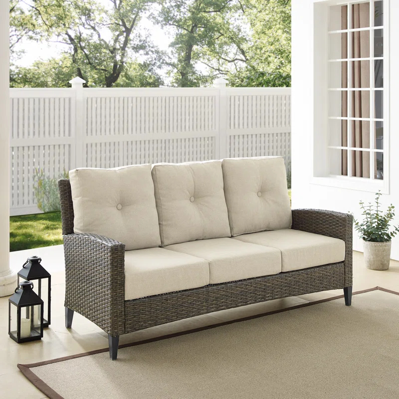 Rockport 77.13'' Polyethylene (PE) Wicker Outdoor Patio Sofa