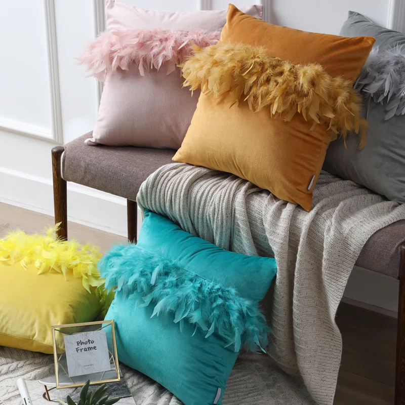 Phantoscope Feather Pillow Cover Pillow Cover (Set of 2)