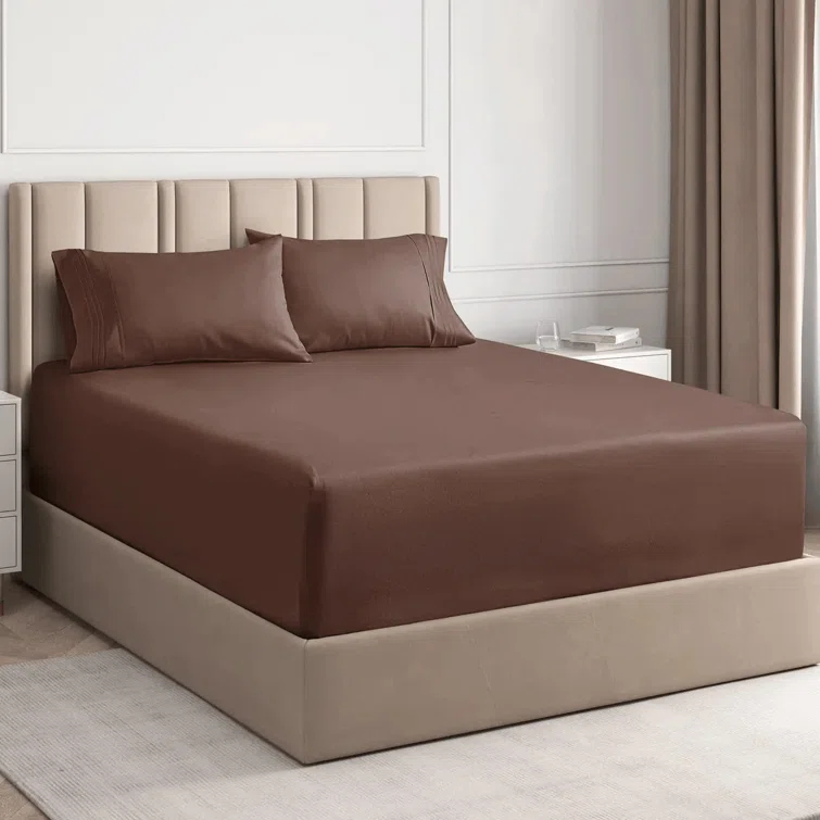 4 Piece Ultra Soft & Cooling Deep Pocket Sheet Set Brushed Hotel Luxury Bed Sheets