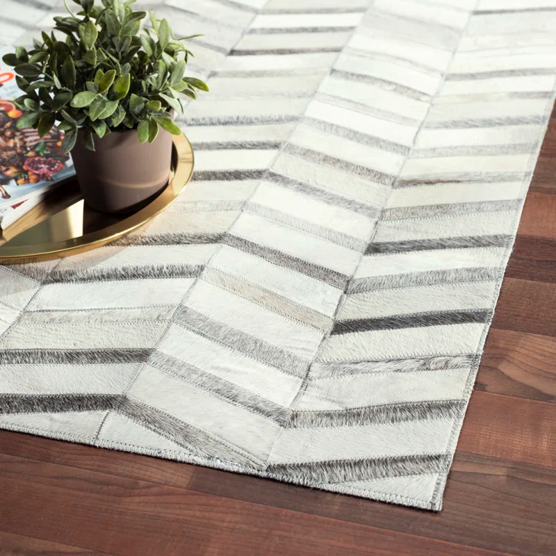 Pasargad Cowhide Chevron Rug