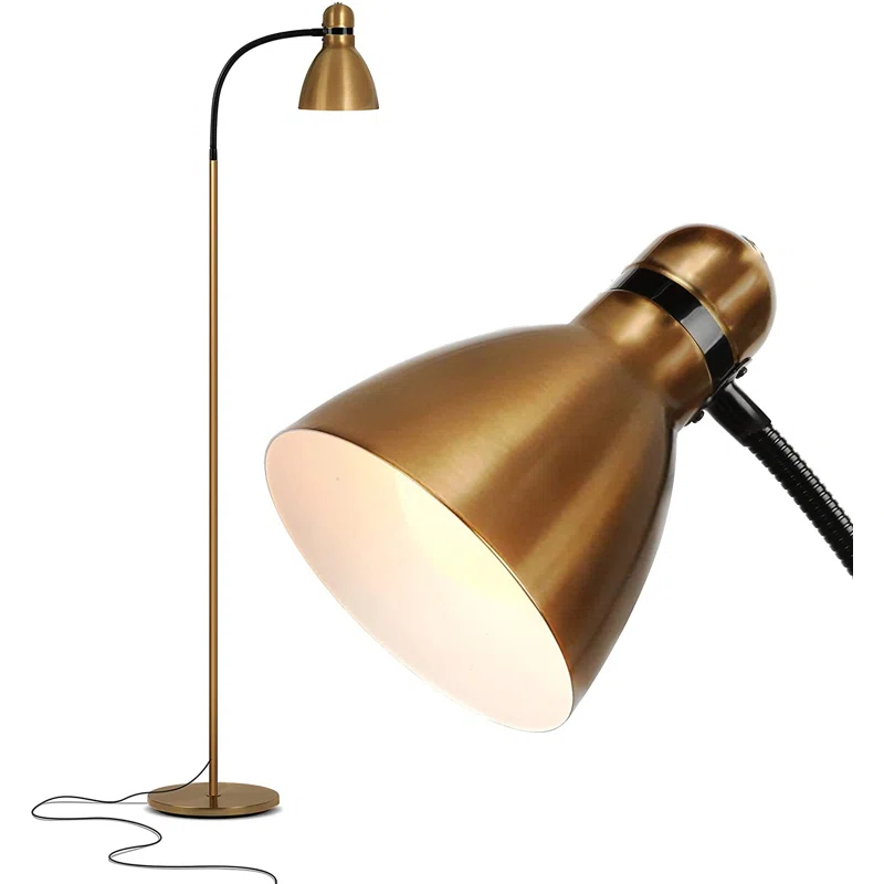 Avery Industrial 3-Way Dimming LED Floor Lamp with Metal Cone Shade