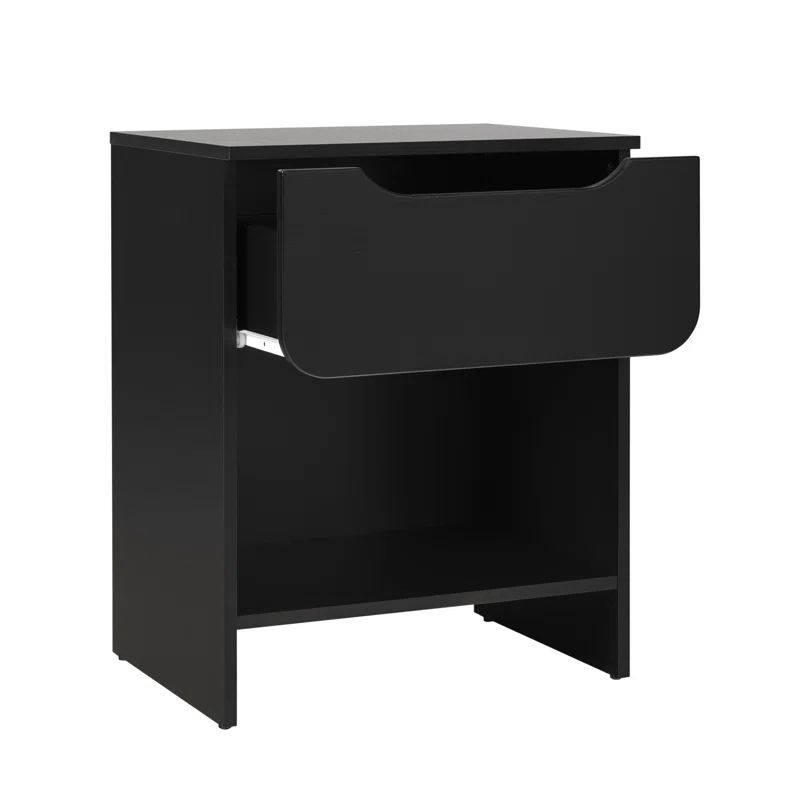 Jaqualine 1-Drawer Nightstand with Storage Cubby