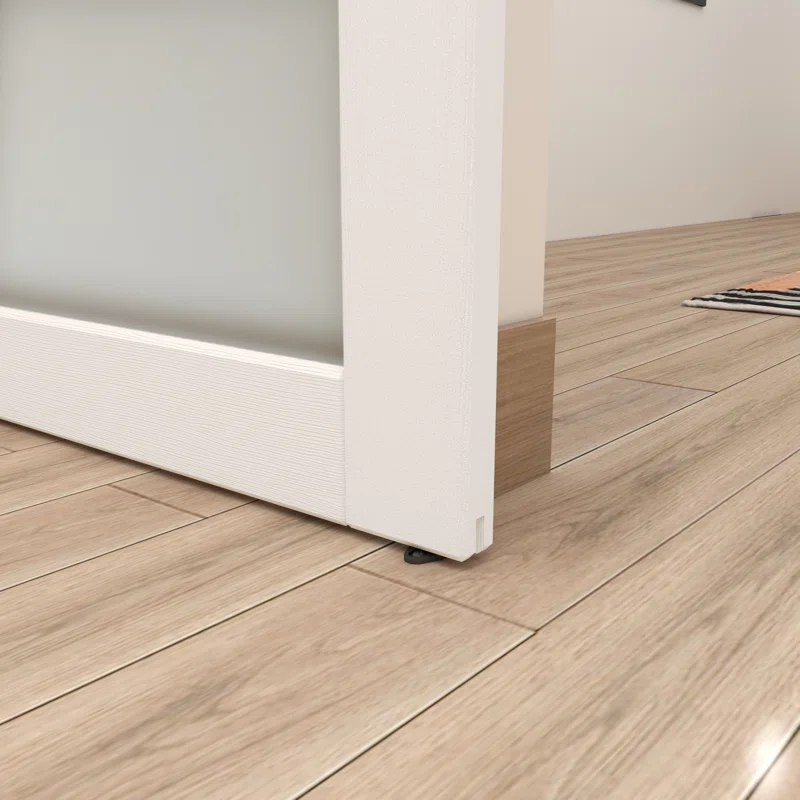 Calhome 36'' x 84'' Solid + Manufactured Wood Glass with Installation Hardware Kit Barn Door