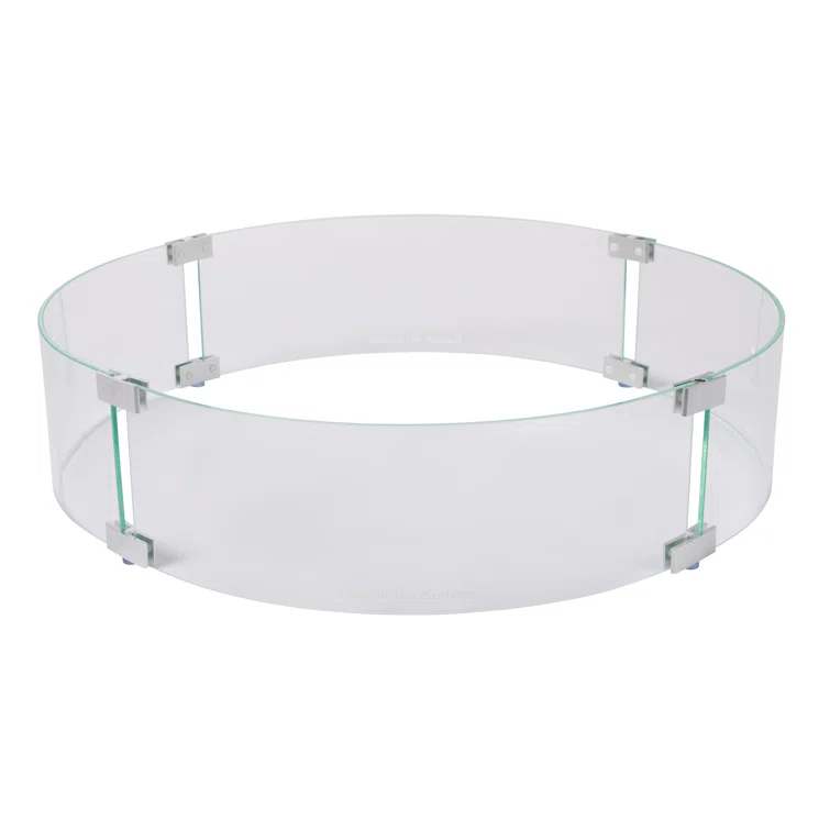 Fire Sense Fire Sense Wind Guard Clear Glass Tempered Glass for Propane, Gas, Fire Pits and Patio Heaters-Round-26 Inches