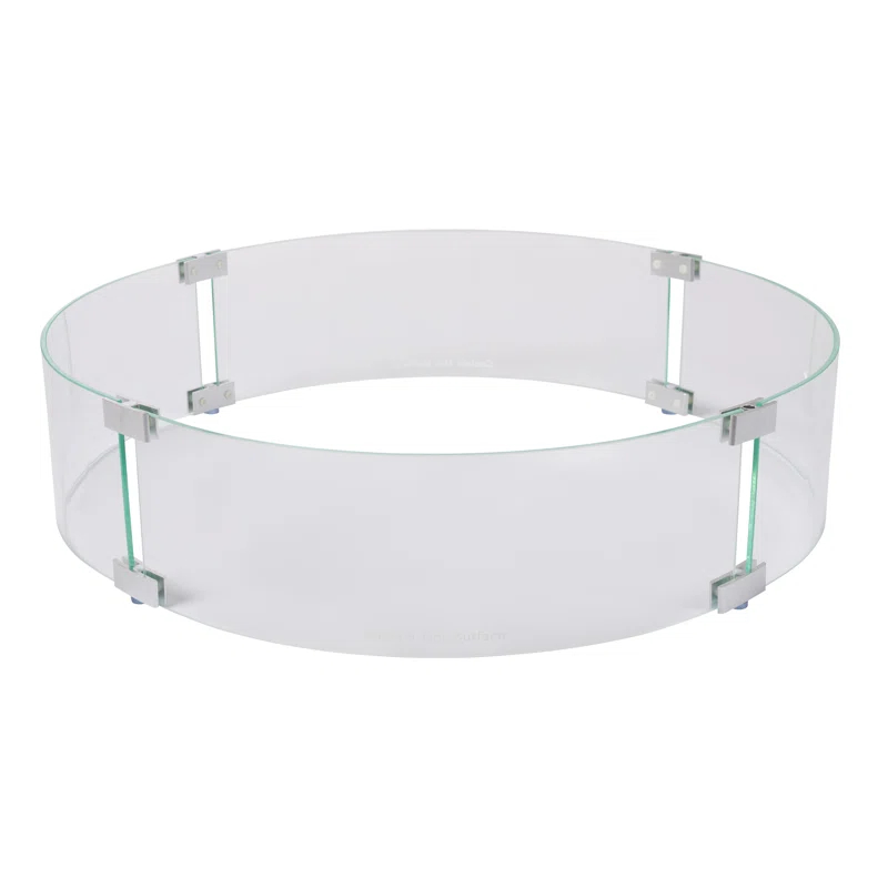 Fire Sense Fire Sense Wind Guard Clear Glass Tempered Glass for Propane, Gas, Fire Pits and Patio Heaters-Round-26 Inches