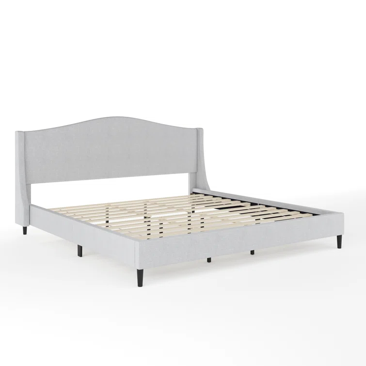 Martha Stewart Martha Stewart Amelia Upholstered Platform Bed With Curved Headboard