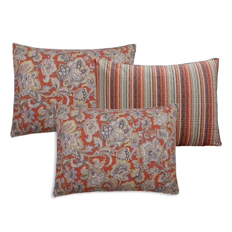 Traditional Cotton Paisley Quilt Set