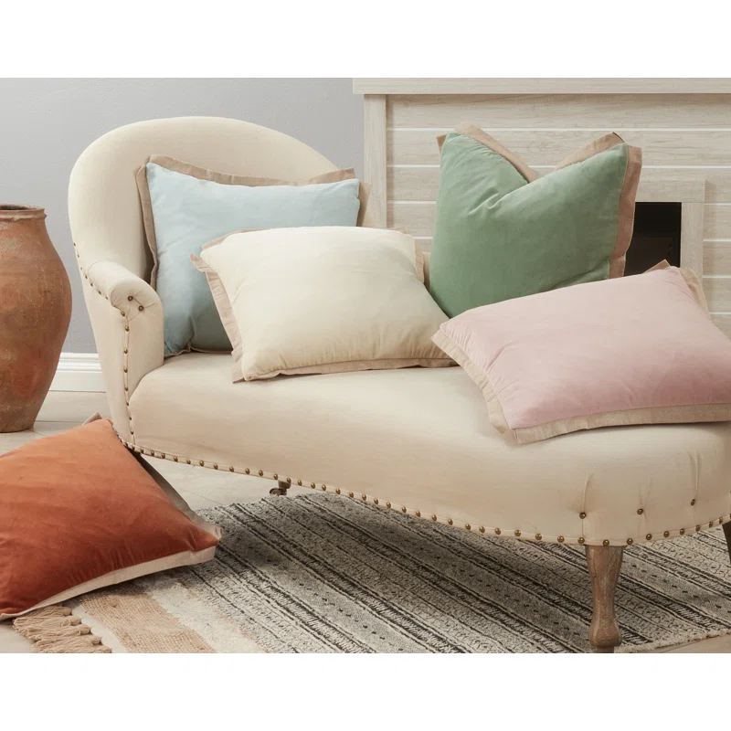 Saro Winifred Collection Cotton Pillow Cover