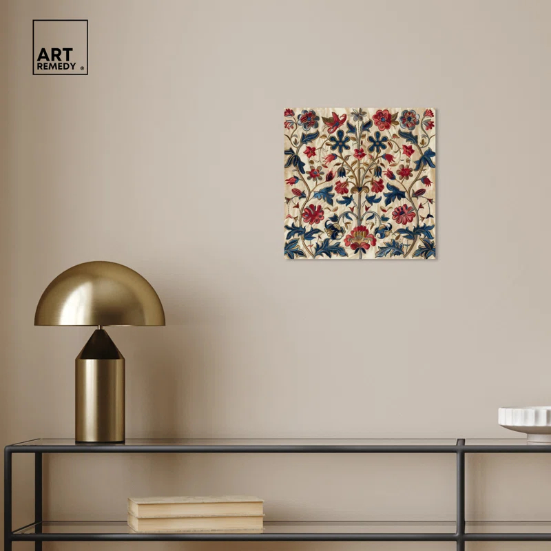 Art Remedy Ivory Floral Embroidery Chic Farmhouse Wall Art by Art Remedy