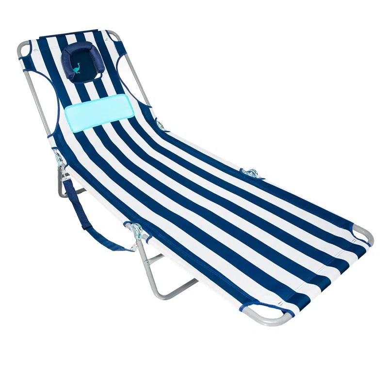Ostrich Ostrich Chaise Lounge, Portable Facedown Beach Camping Pool Tanning Chair