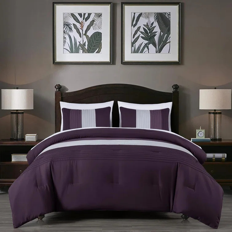 Chezmoi Collection Briar Microfiber Bed in a Bag Comforter Set