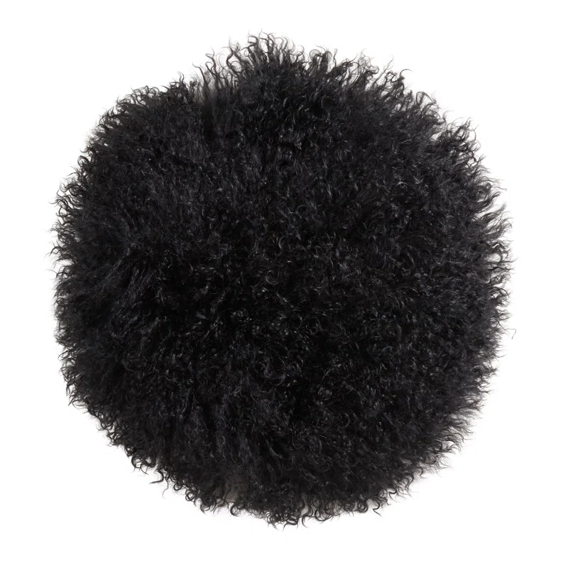Saro Mongolian Lamb Fur Wool Throw Pillow With Poly Filling & Reviews | AllModern