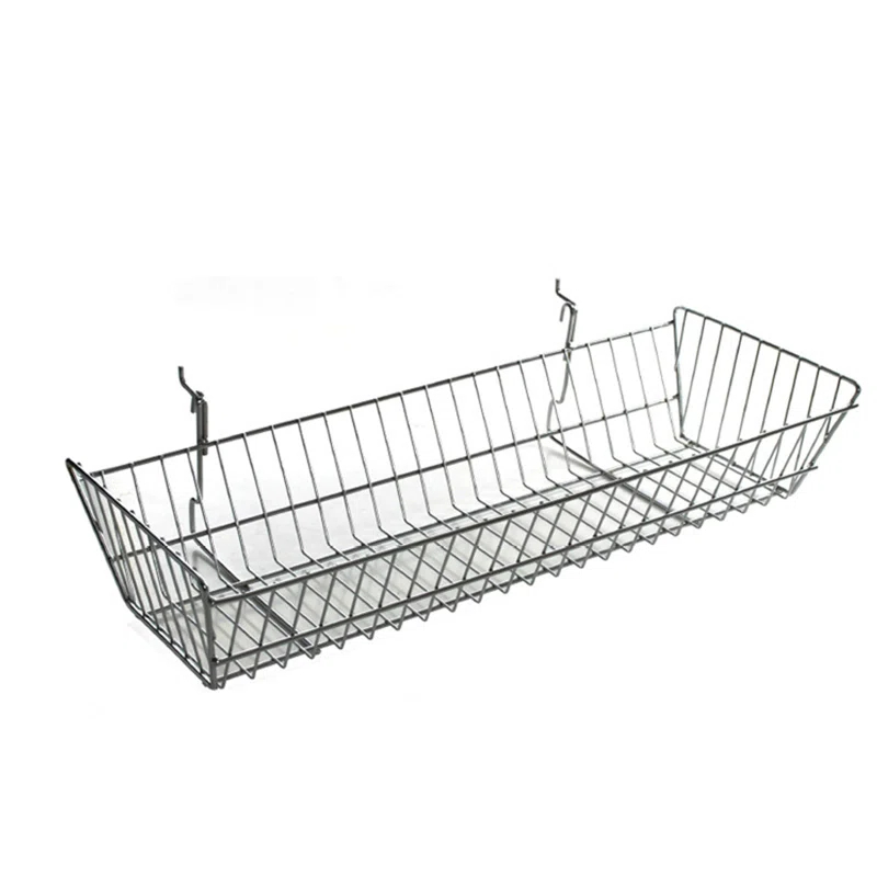 Azar Displays 5"H Chrome Wire Basket, 2-Pack (Set of 2)