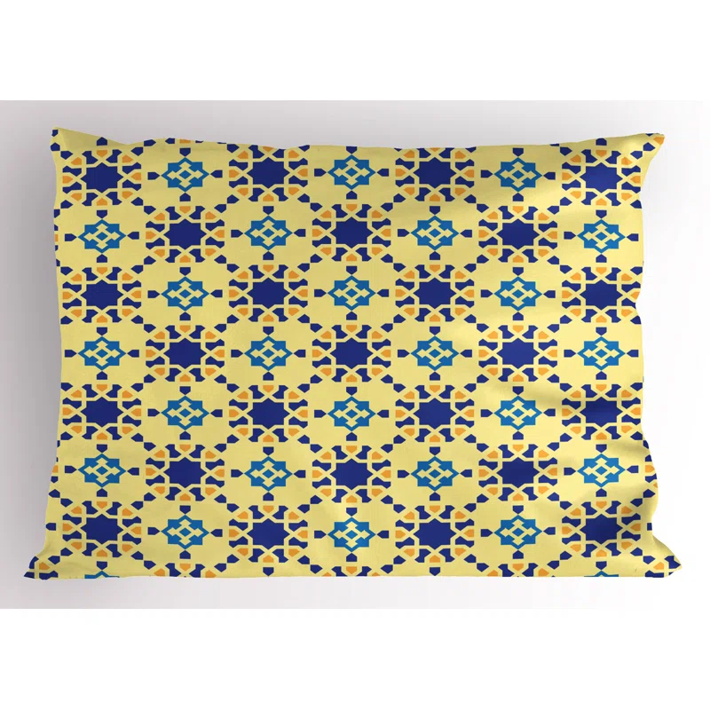 Ambesonne Ambesonne Antique Pillow Sham 2 Pack Moroccan Motif Folk Violet Blue Yellow