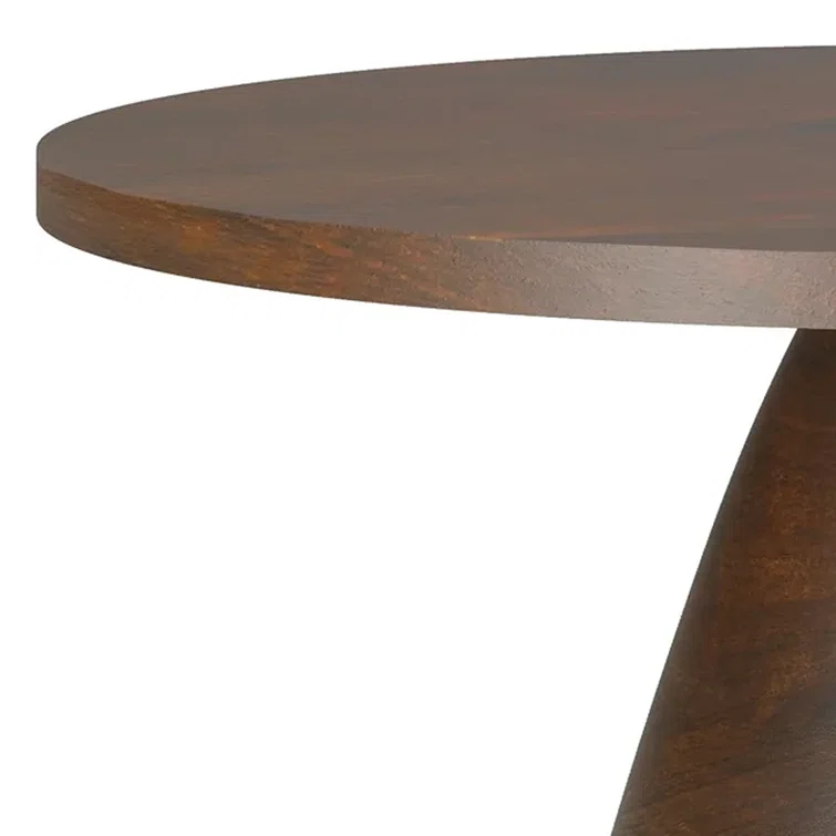 Simpli Home 30"W Walnut Solid Acacia Modern Round Coffee Table with Pedestal Base, Fully Assembled & Reviews | Wayfair