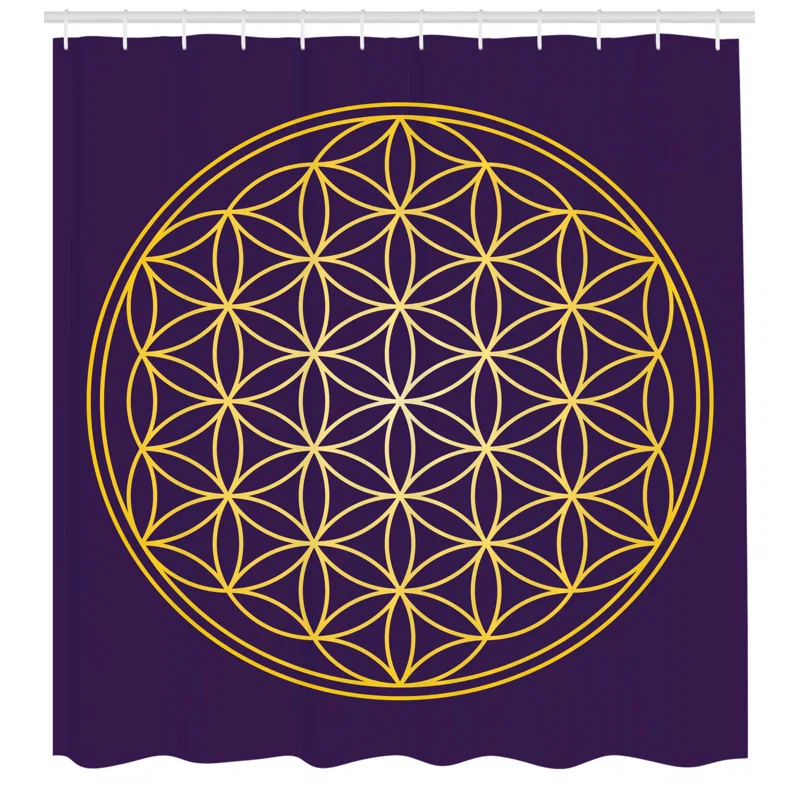 Geometric Shower Curtain with Hooks Included