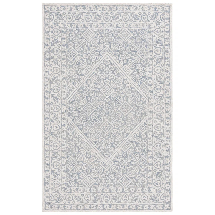 Safavieh Dip Dye Hand Tufted Wool/Cotton Oriental Rug in Gray/Ivory