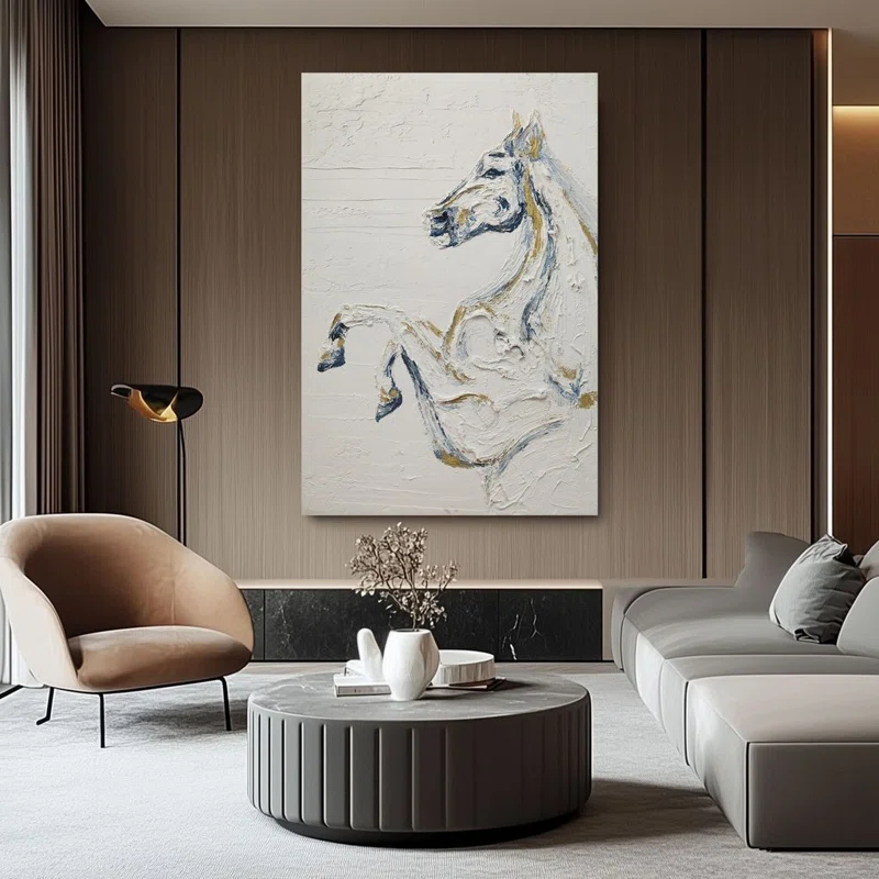 Aria Home Frameless Oil Painting Majesty Hand-Painted Large Canvas Wall Art 31"X47"