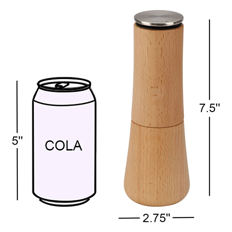 Joseph Joseph Joseph Joseph Milltop No-spill Beechwood Salt Mill