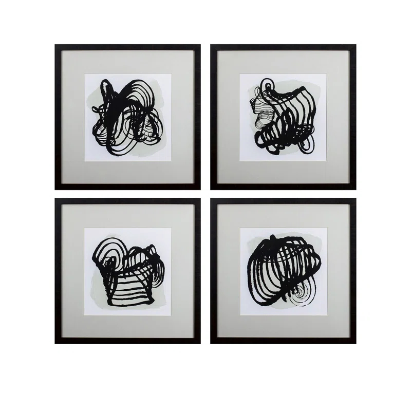 Propac Images " Neutral Abstracts " by Angela Harris 4 - Pieces Painting Print