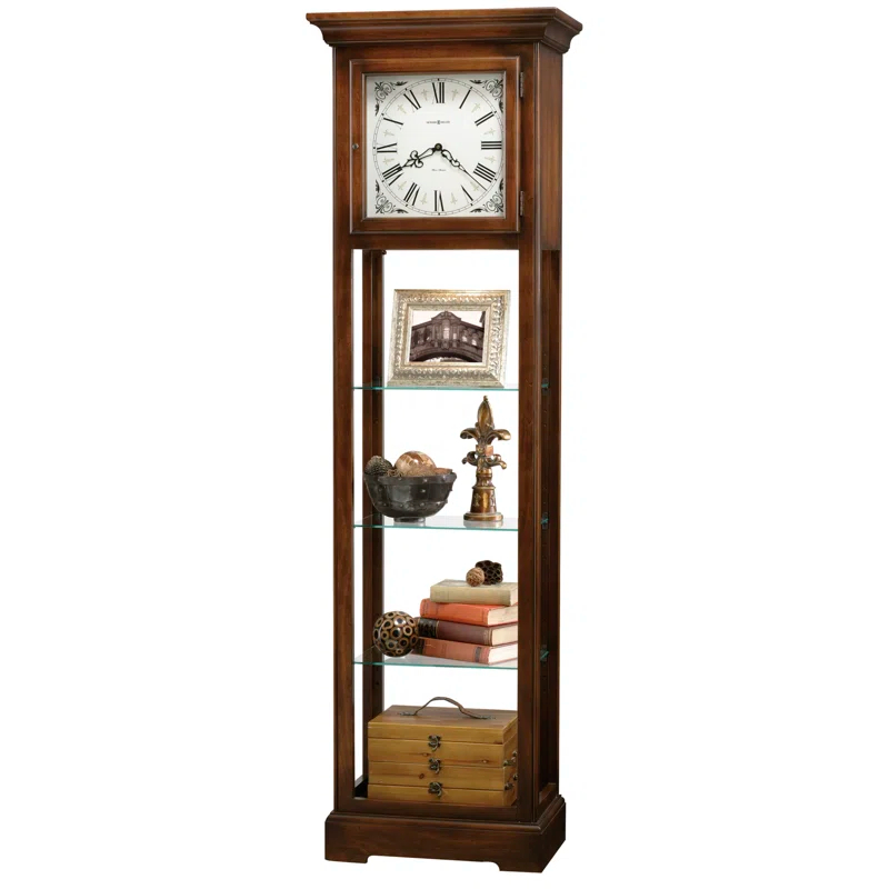Le Rose 73.5'' H Rosewood Solid Wood Grandfather Clock with Adjustable Chime Volume
