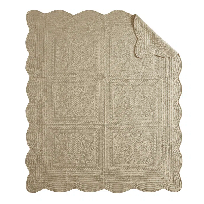 Madison Park Journey Oversized Quilted Throw with Scalloped Edges