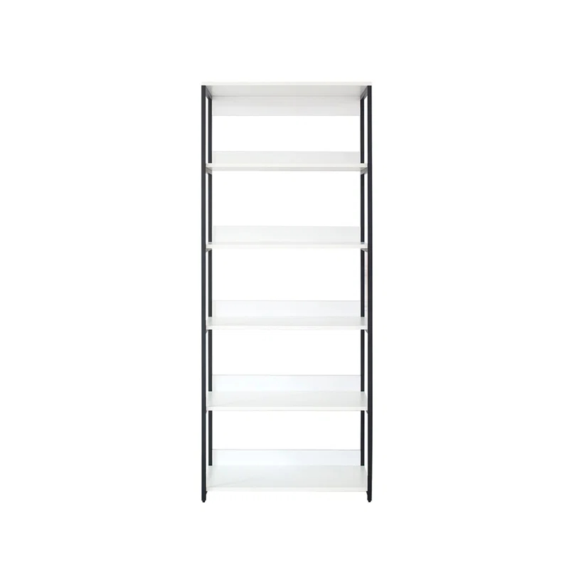 Benjara Cox Tall Modular Closet System, 5 Storage Shelves And Black Metal Frame